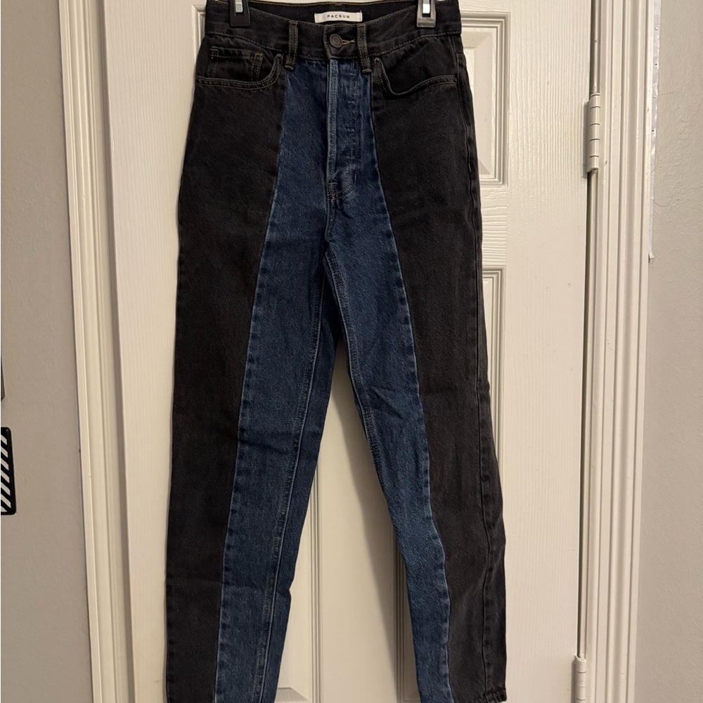 PacSun Black and Blue Straight Leg Jeans
